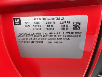 2013 Chevrolet Corvette Grand Sport 427 1SC