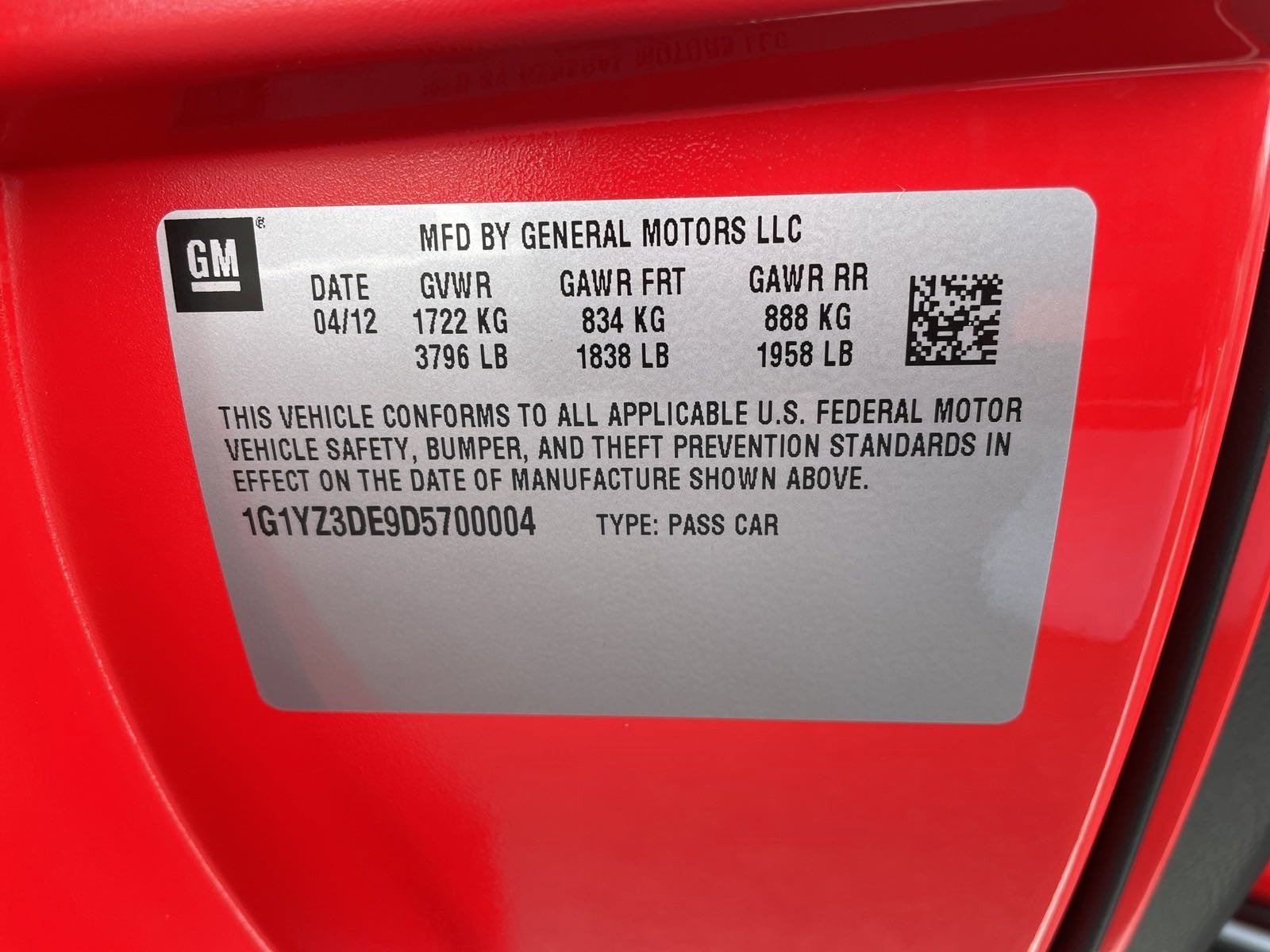 2013 Chevrolet Corvette Grand Sport 427 1SC