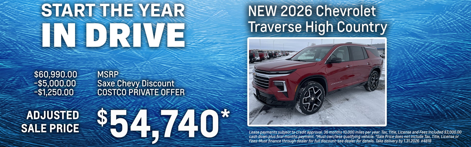 New 2026 Chevy Traverse High Country